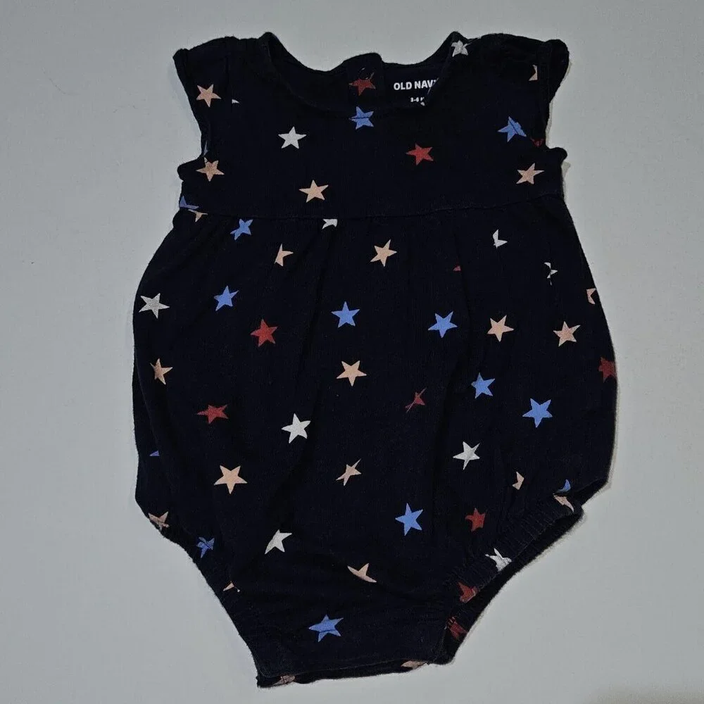 Patriotic 4th of July Baby Girl 3-6 Months Clothes Lot Shirt Romper Bodysuit RWB